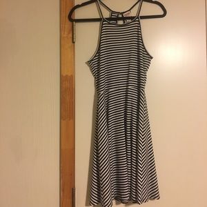 Striped high neck dress